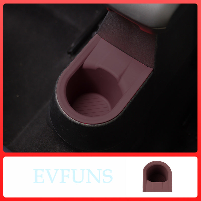 MINI Cooper F65/F66 Center Console Silicone Pad – Interior Protection Mat Rear Drain Cup Slot [Burgundy] Special F65/66