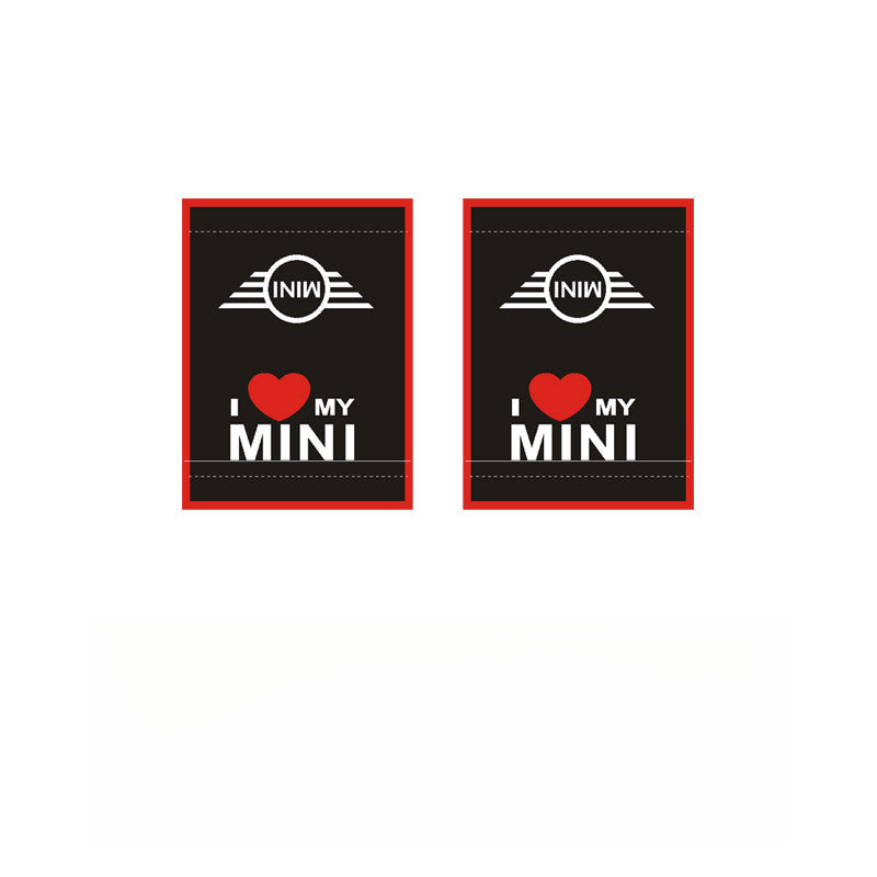 MINI Cooper Creative Label Decals I LOVE MINI [Small Size] One Pair Evfuns
