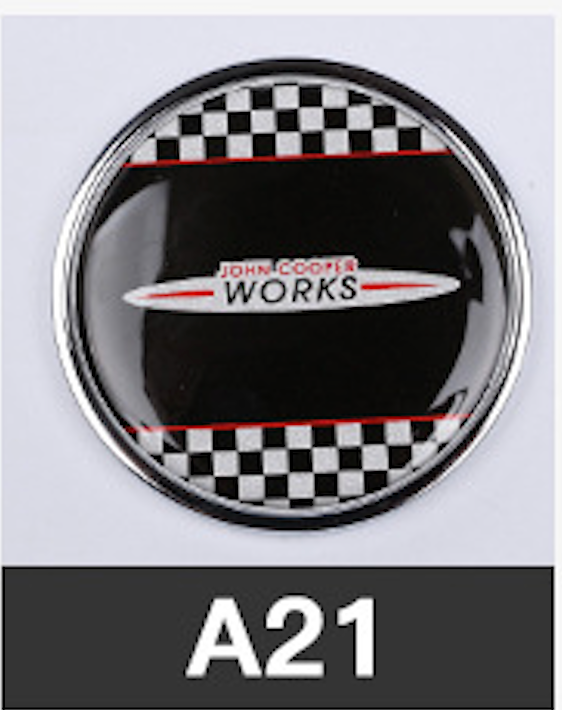 MINI Cooper Front Grille Emblem Badge – 3D Crystal Metal Decoration for All Models A21 Evfuns