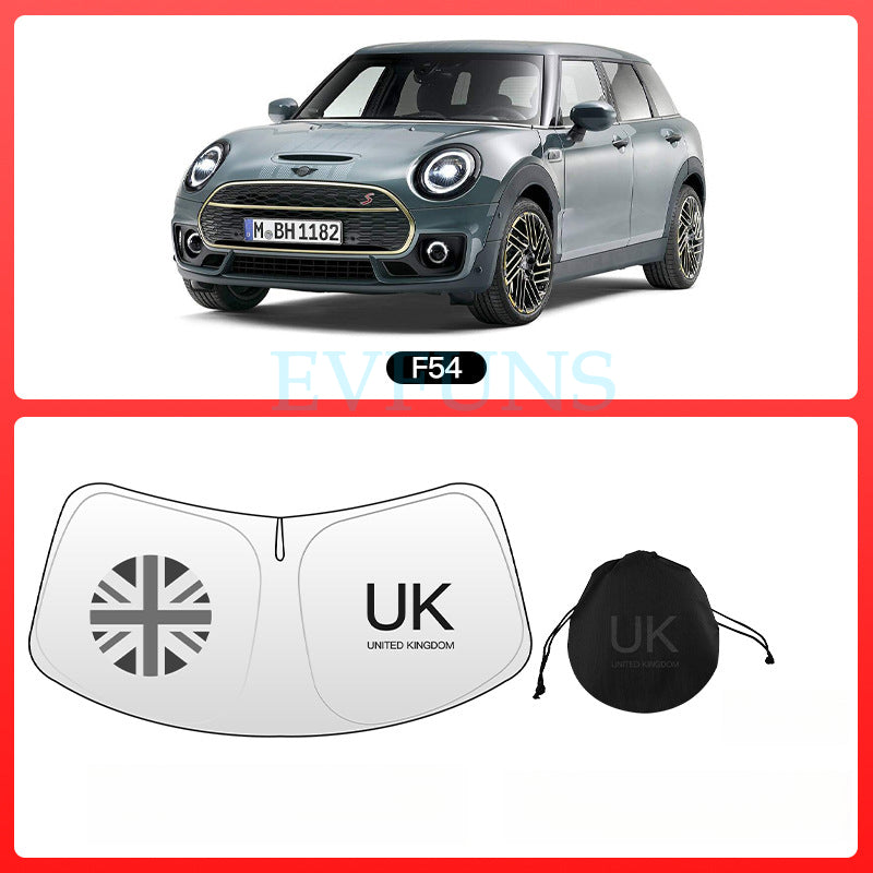 MINI Cooper / Aceman Windshield Sunshade Umbrella – Custom Fit Heat & UV Protection F54 [Gray Rice]--Comes with Storage