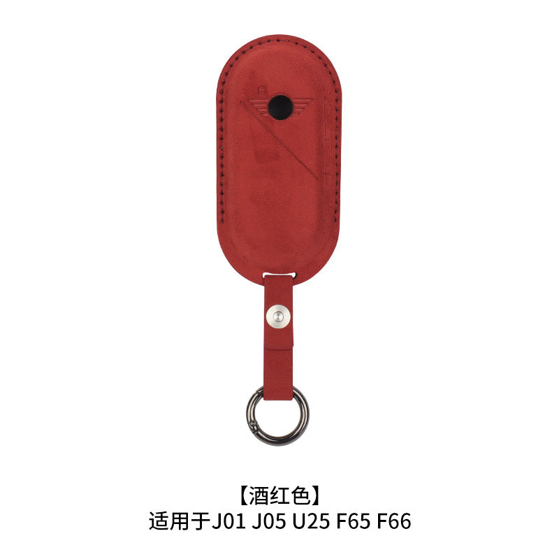 Genuine Leather Suede Key Case for MINI Electric / Aceman / JCW / Countryman [Orange Yellow] J01 J05 U25 F65 F66 Evfuns