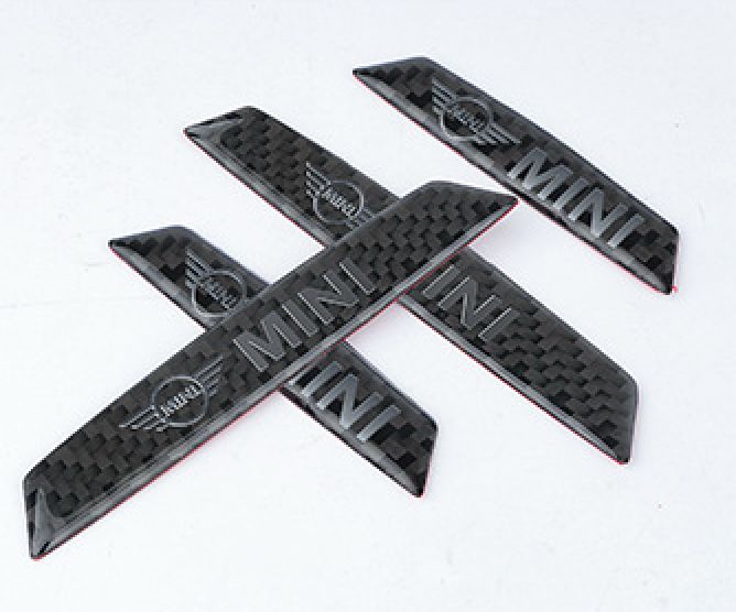 MINI Cooper Door Edge Guards – Anti-Collision Strips for Clubman / Countryman Black Carbon Fiber Door Anti-Collision
