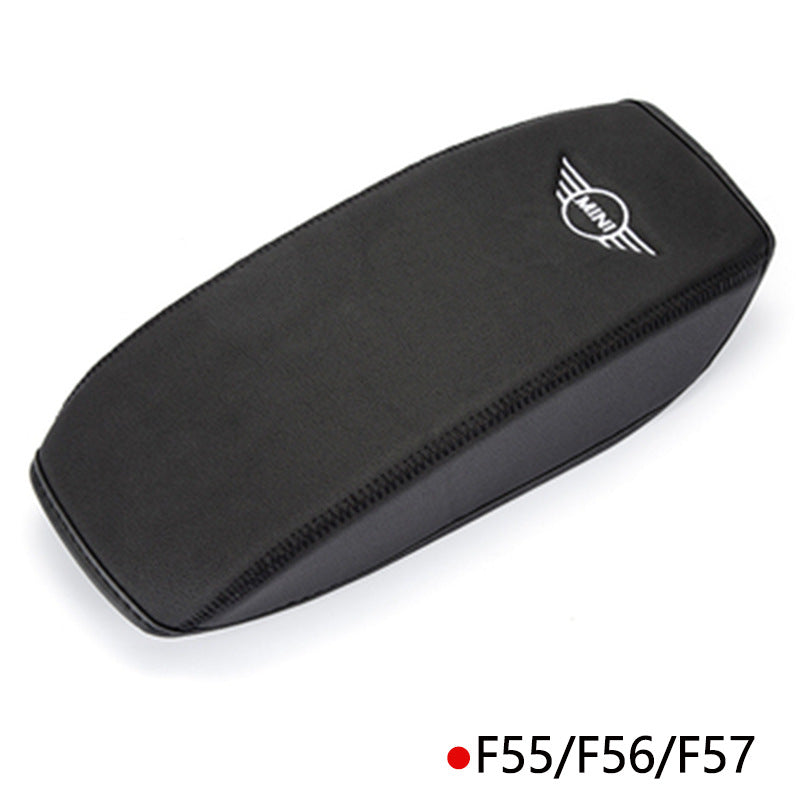 MINI Cooper Armrest Cover – Leather Console Pad for F54/F55/F56 Black [Applicable to F55F56F57] Evfuns