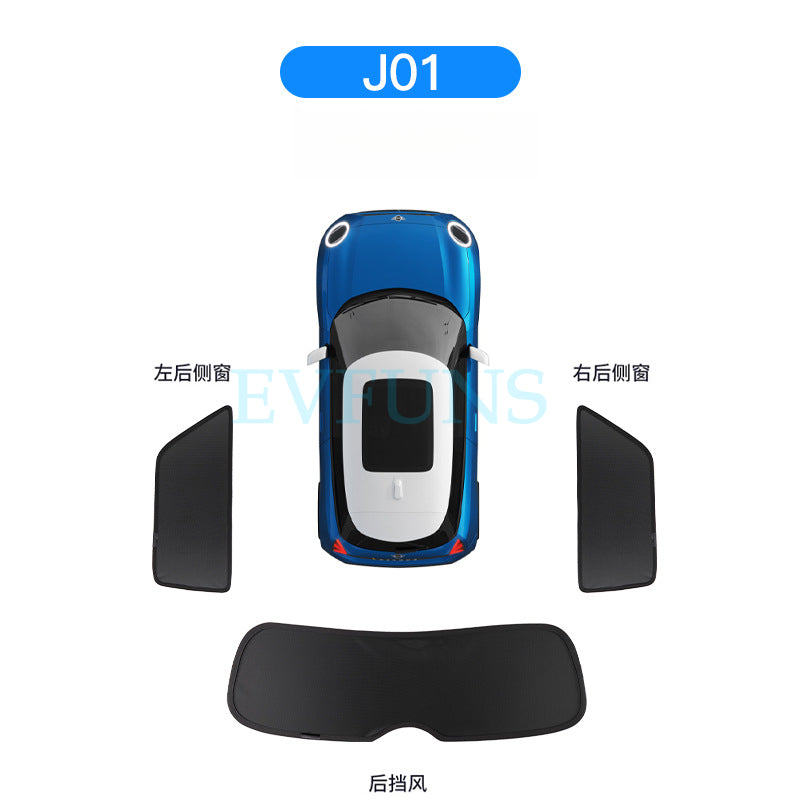 MINI U25 J05 Magnetic Sunshade – Side Window UV Protection Curtain J01 Evfuns