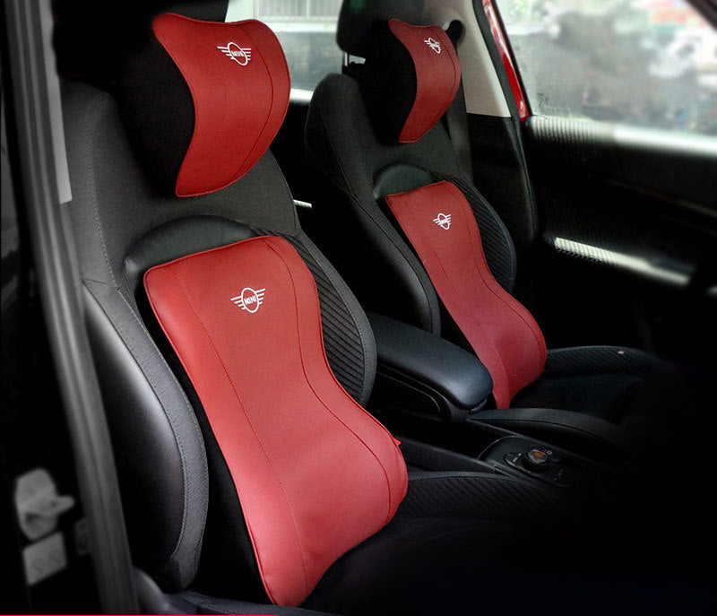 MINI Cooper Memory Foam Neck Pillow & Lumbar Support Cushion Evfuns
