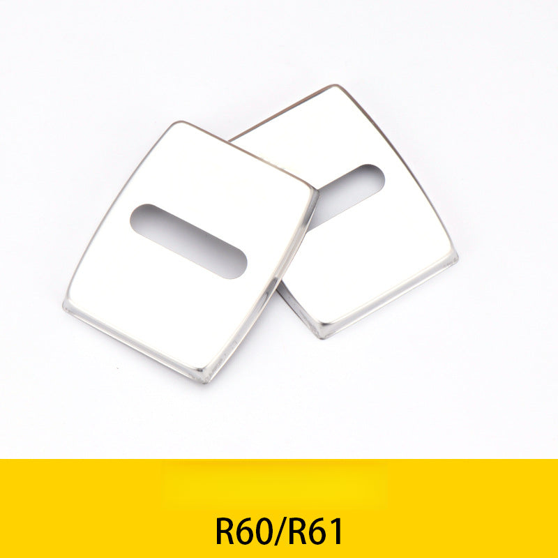 MINI Cooper Stainless Steel Door Lock Cover Trim – 3 Colors 2pcs Silver original standard pair set (R60/R61) Evfuns