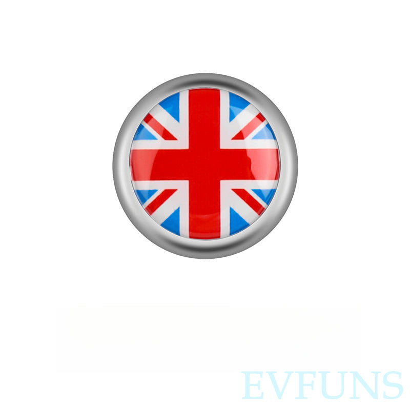 MINI Cooper Car Hook | Aluminum Alloy Adhesive Utility Hanger [Red and Blue Rice Flag] One Evfuns