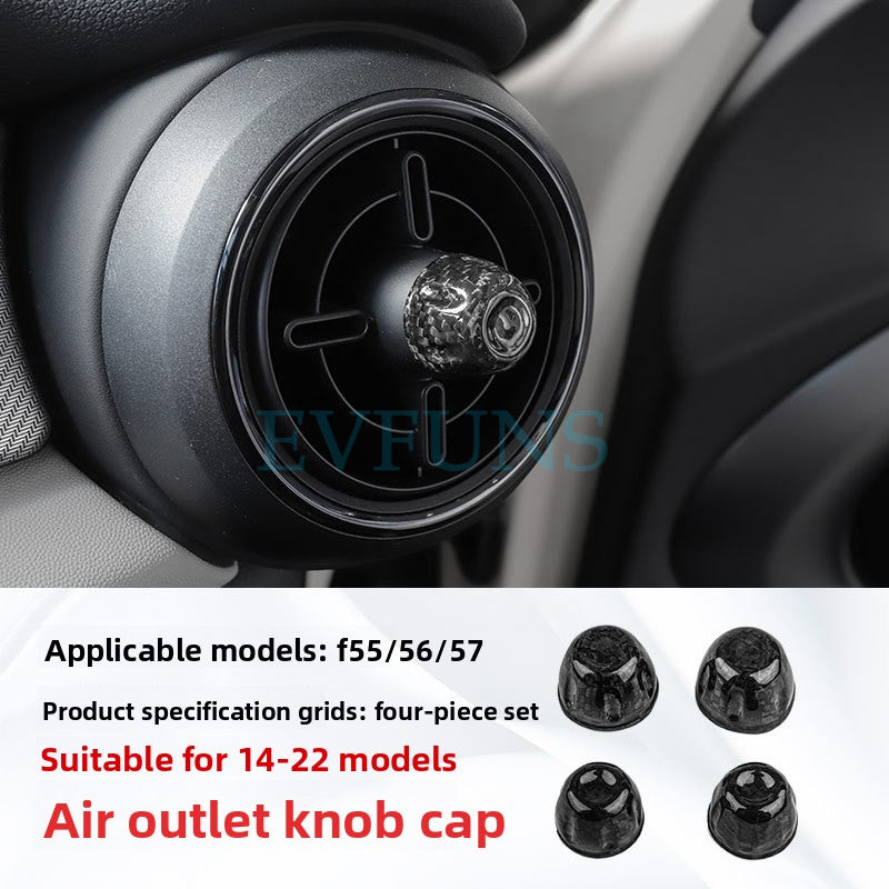Carbon Fiber Air Vent Trim for MINI F55/F56 (2014–2021) F55/56/57 Carbon Fiber Air Outlet Knob Cover [Set of Four]