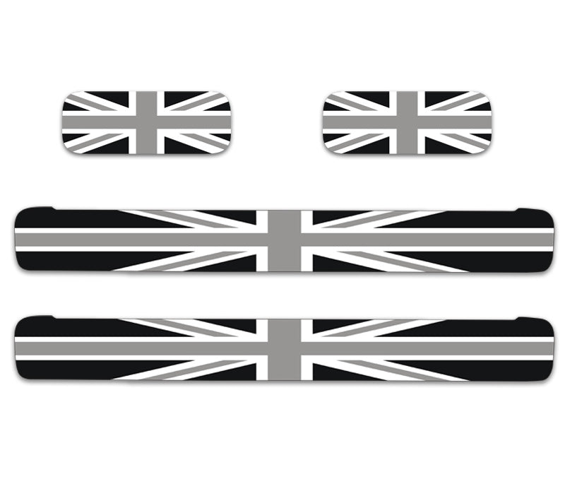 MINI Cooper Door Sill Scuff Plate Stickers | F54 F55 F56 F60 Threshold Trim Gray rice style (F55_F54) four-piece set