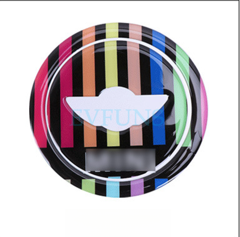 MINI Cooper R56 R60 Steering Wheel 3D Gel Sticker – Dome Emblem Decal Rainbow Style / as Shown in the Picture Evfuns