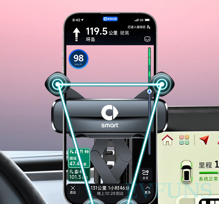 Smart # 1 & # 3 Exclusive Car Phone Mount | 15W Wireless Charging Holder Evfuns