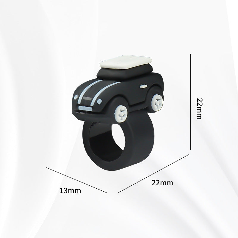 MINI Cooper Dashboard Silicone Ornament – Miniature Car Interior Decoration MINI Button Ring [Black] Evfuns