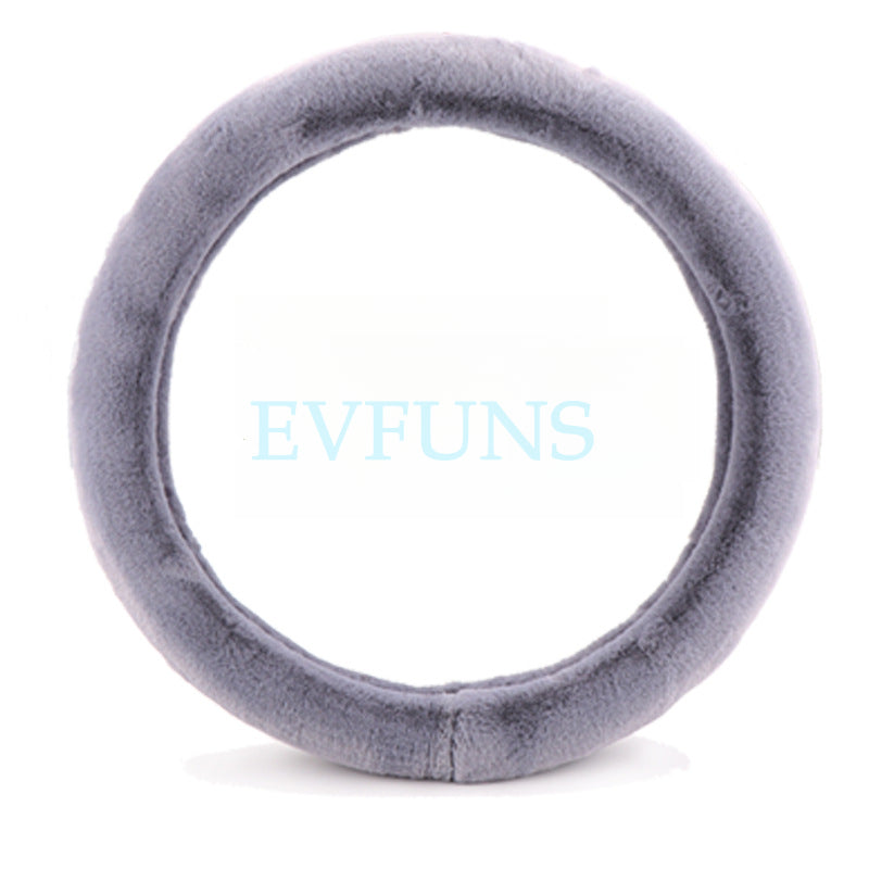 Winter Plush Steering Wheel Cover for MINI Cooper Fine plush [grey] Evfuns