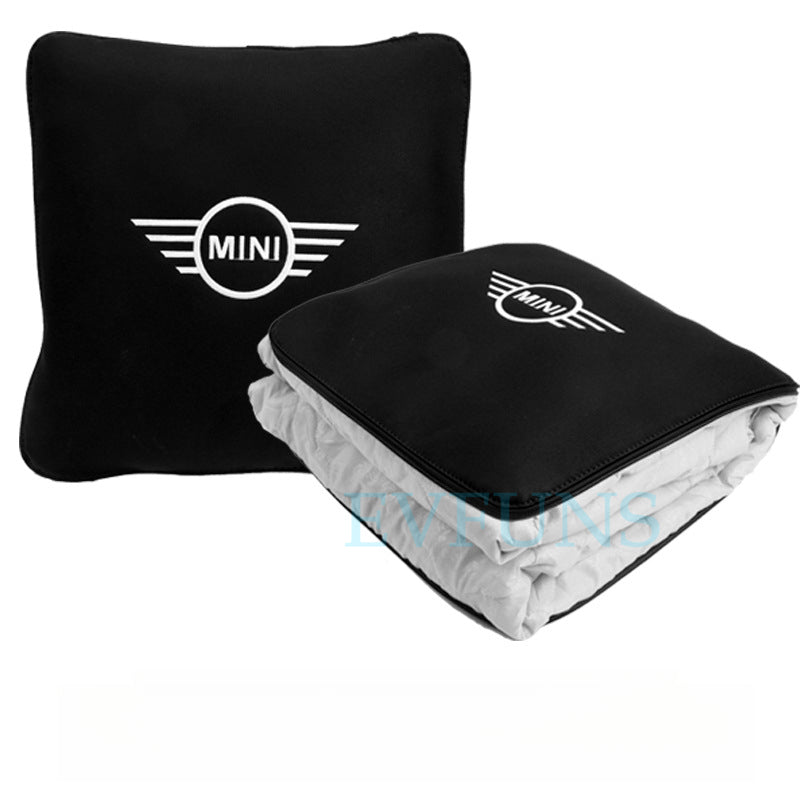MINI Cooper Memory Foam Neck Pillow & Lumbar Support Cushion Pillow Quilt [Black] Evfuns
