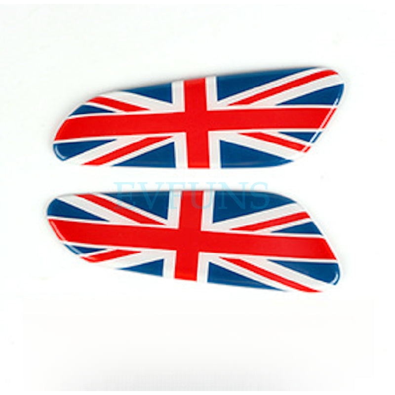 MINI COUNTRYMAN F60 Armrest Side Trim Cover – Interior Decoration Stickers (2PCS) Armrest Box (Red and Blue Rice Flag 2