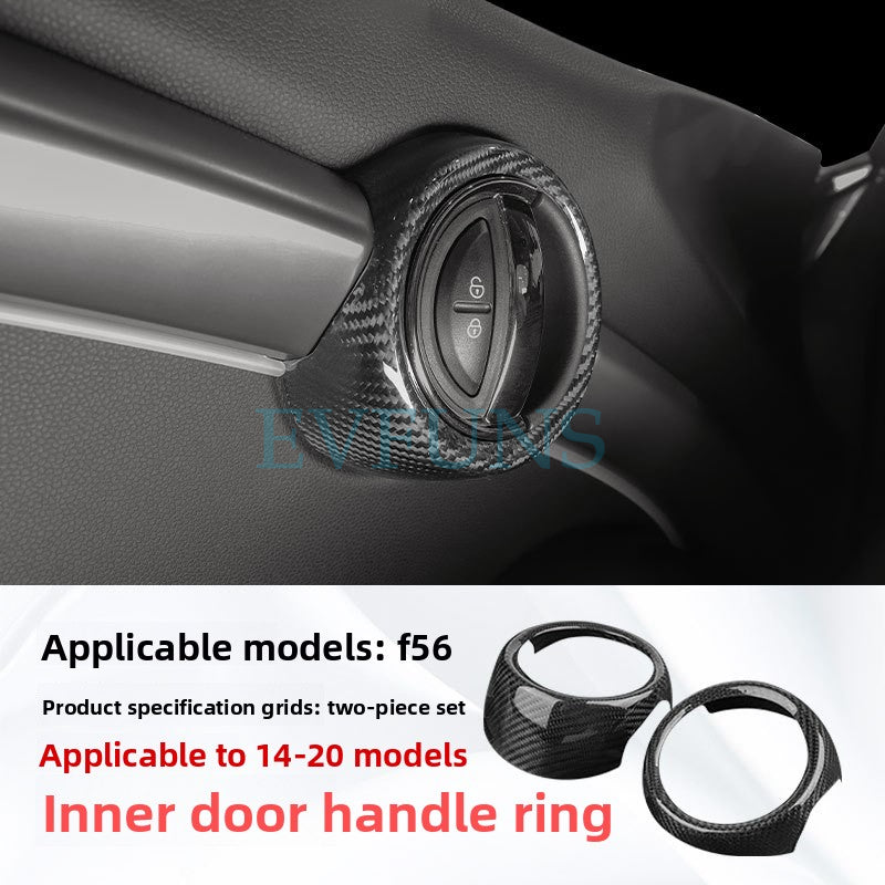 Carbon Fiber Air Vent Trim for MINI F55/F56 (2014–2021) F56 Carbon Fiber Interior Door Handle Rings [Pair] Evfuns