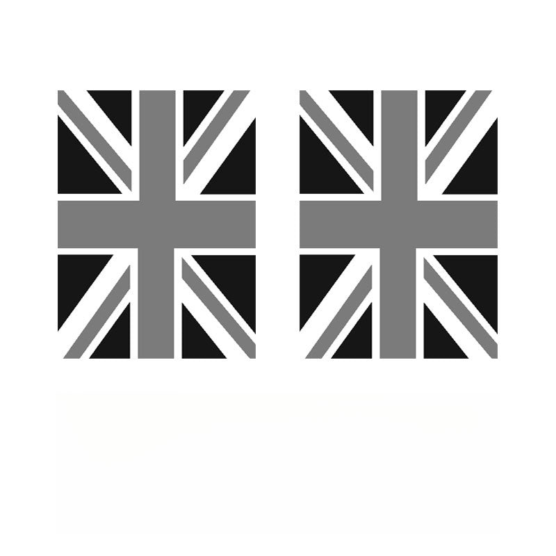 MINI Cooper Creative Label Decals Black and Gray Rice Flag [Large Size] Pair Set Evfuns