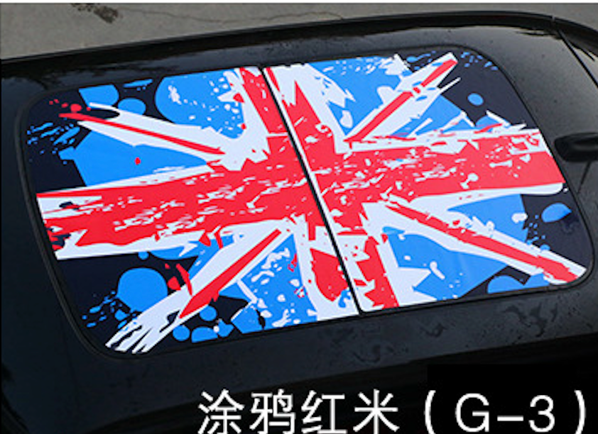 MINI Cooper Roof Sunroof Decal – Union Jack Perforated Roof Sticker for Countryman & More G3 Graffiti Redmi Evfuns
