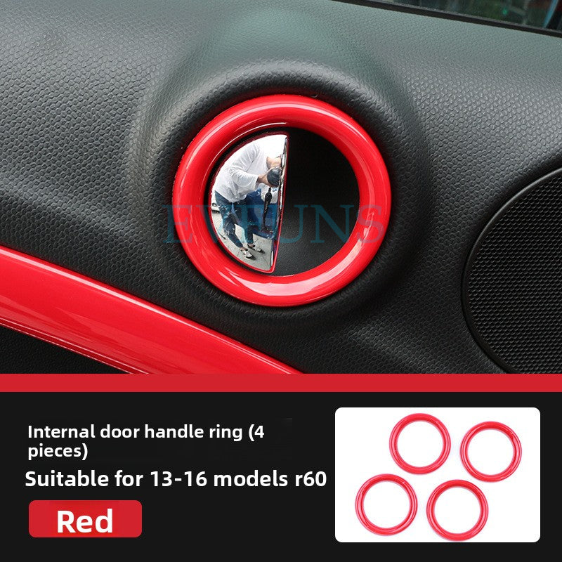 MINI Cooper Countryman R60 Dashboard Trim Cover – Interior Decoration Shell Inner Door Bowl Handle Ring (Red Style, Set