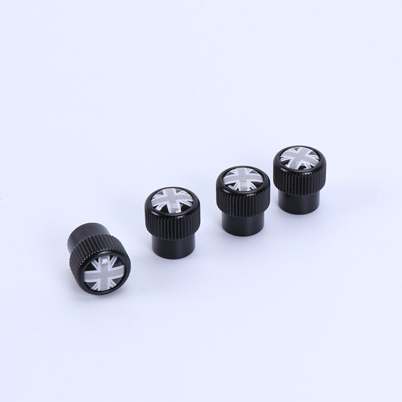 MINI Cooper Tire Valve Caps – Air Stem Covers for Countryman & One Gray and beige set Evfuns
