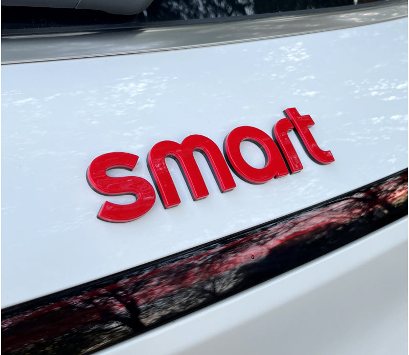 SMART Car Hood Letter Emblem & Badge Sticker – # 3/ # 1 / # 5Custom Body Decal Smart Tail Box Letter Sticker [Red]