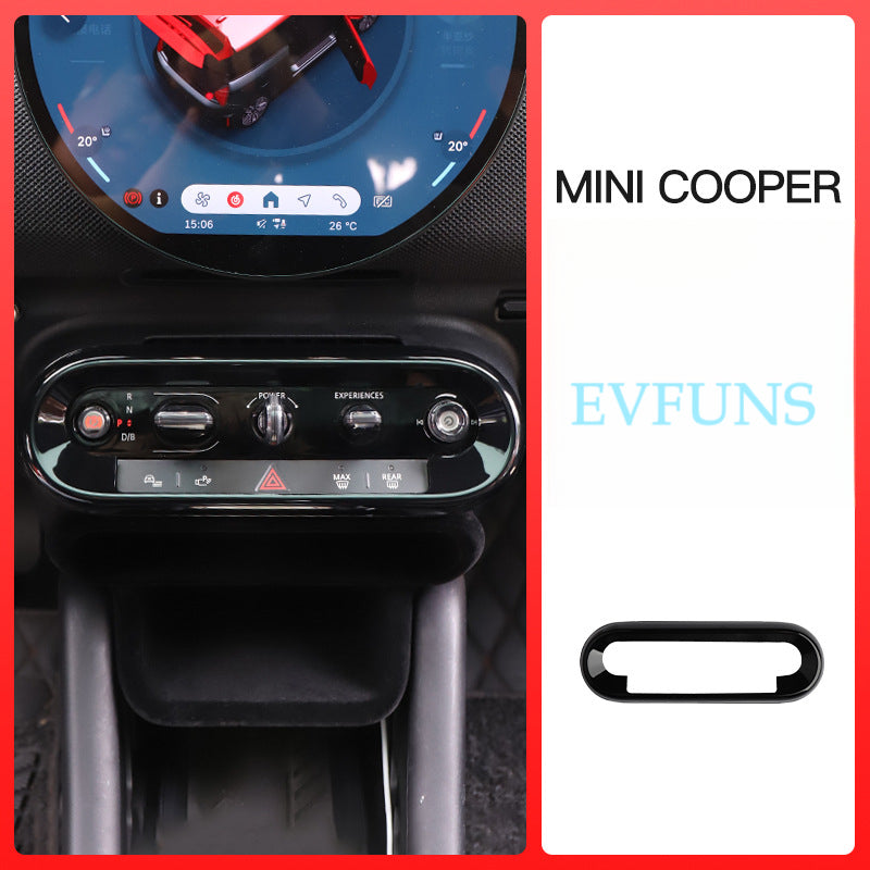 MINI Electric Center Console Button Trim – Interior Decoration Frame Piano Black Evfuns