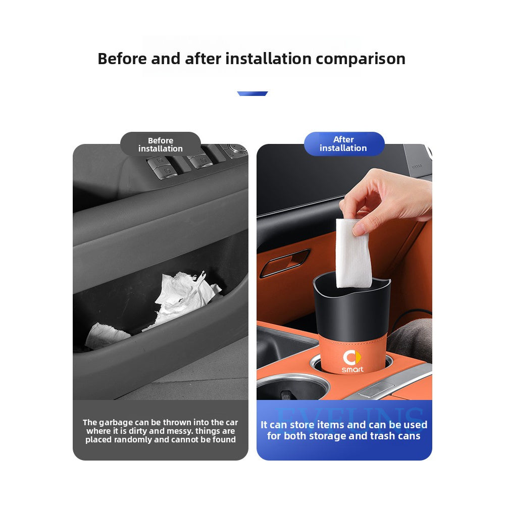 Smart # 1 # 3 # 5 Car Trash Bin | Umbrella Holder & Cup Organizer Evfuns