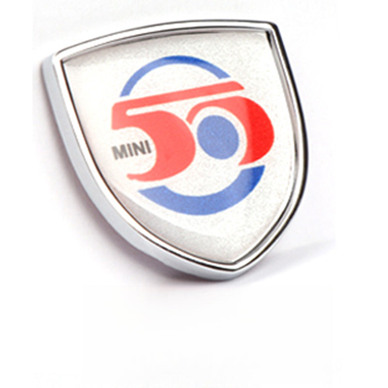 MINI Cooper Creative Metal Emblem Stickers – Universal Body/Window Badge 50th Anniversary Evfuns