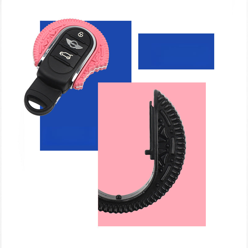 MINI Cooper Cute Oreo Key Cover Set – Key Shell + Keychain for Men & Women Evfuns