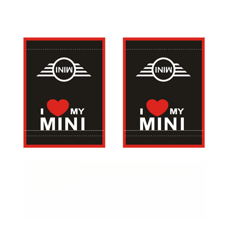 MINI Cooper Creative Label Decals I LOVE MINI [Large Size] One Pair Evfuns