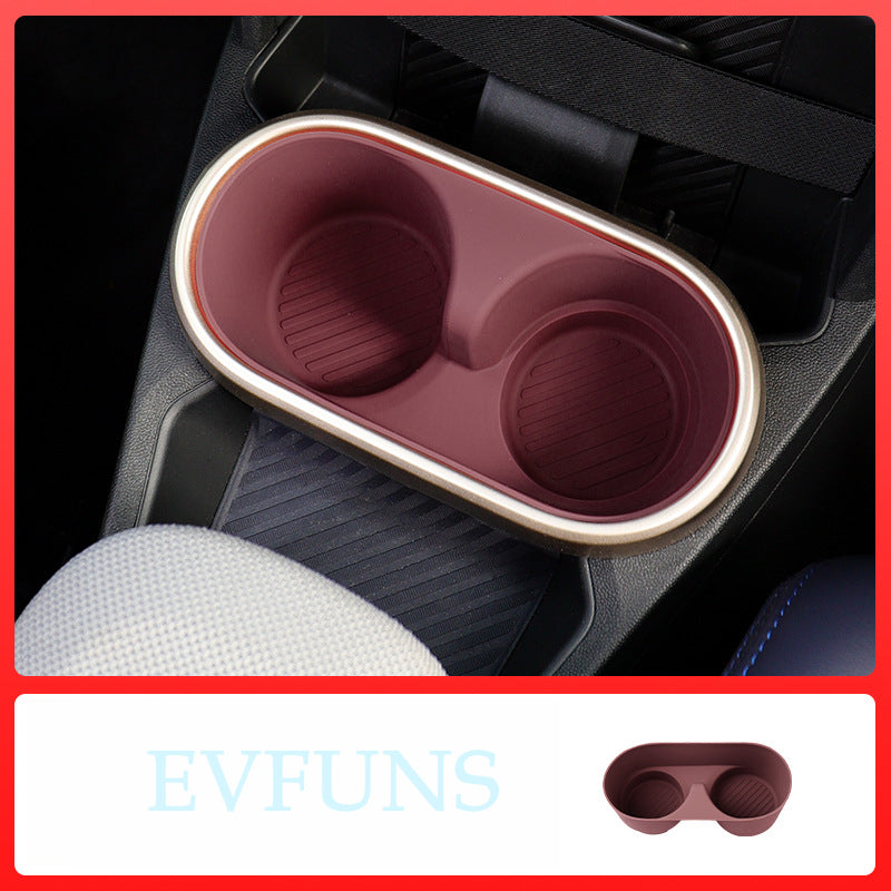 MINI Cooper F65/F66 Center Console Silicone Pad – Interior Protection Mat Central Control Water Cup Slot [Burgundy]
