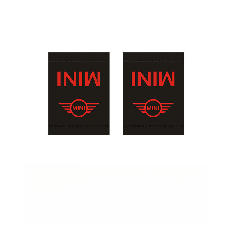 MINI Cooper Creative Label Decals Black with Red Letters MINI [Small Size] Pair Set Evfuns