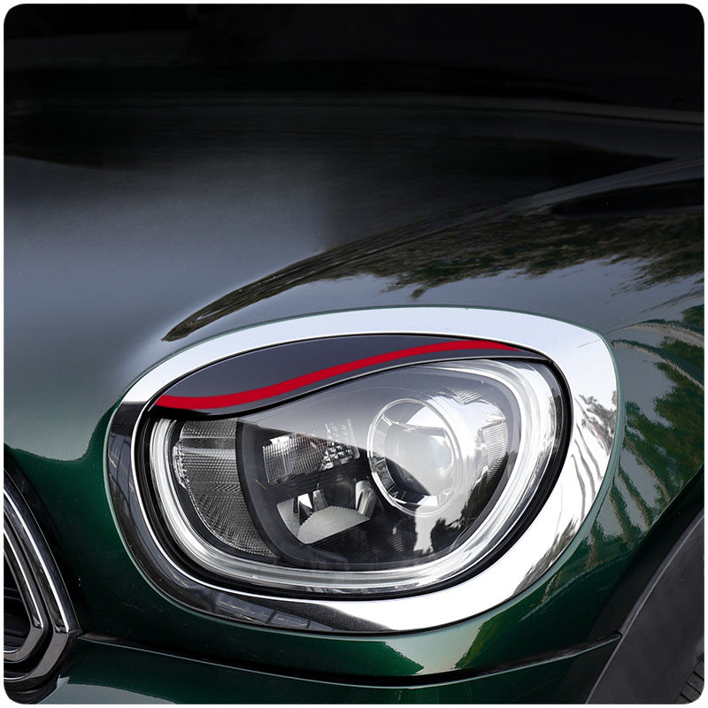 MINI F60 Headlight Eyelid Decoration Kit – Blacked-Out Double Eyelid Style Evfuns