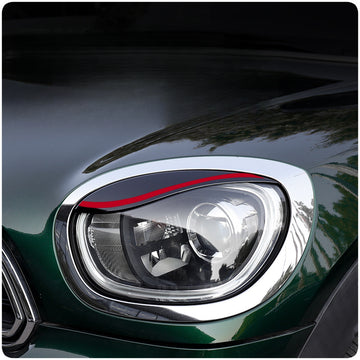 MINI F60 Headlight Eyelid Decoration Kit – Blacked-Out Double Eyelid Style Evfuns