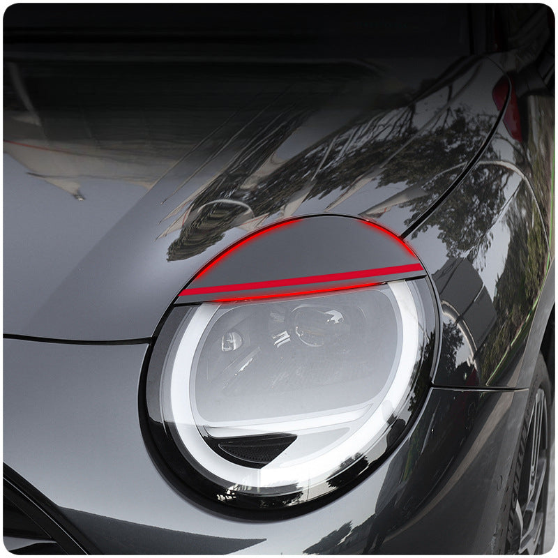 MINI J01 Electric Headlight Eyelid Trim – Black Dual-Layer Cover Evfuns