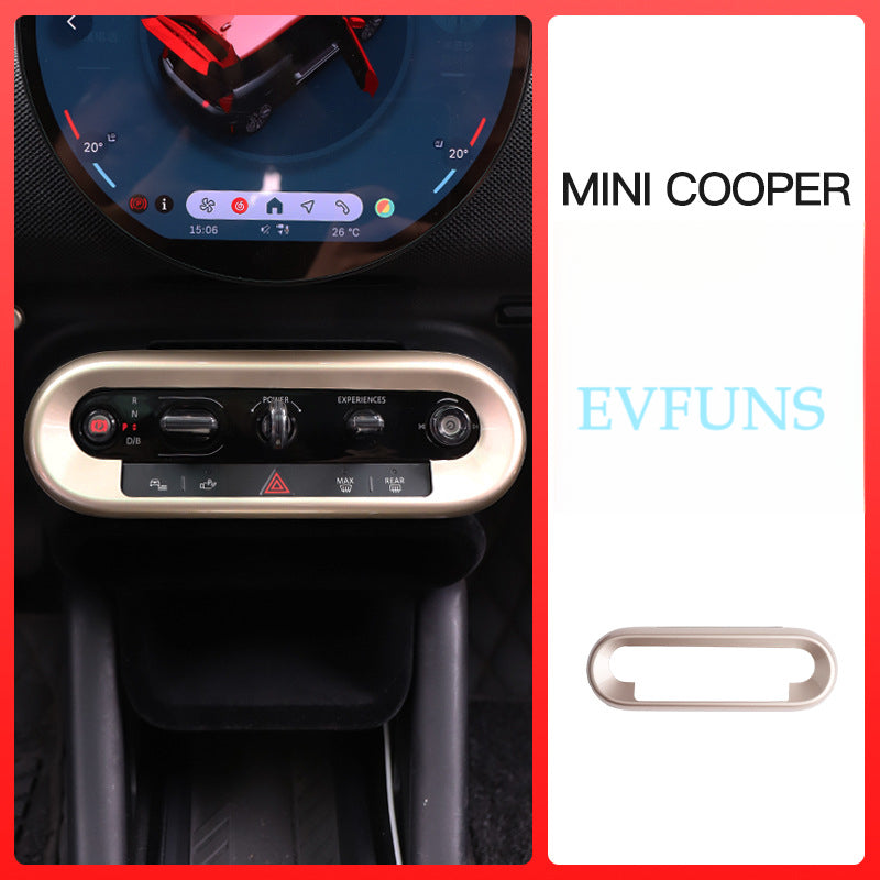MINI Electric Center Console Button Trim – Interior Decoration Frame Champagne Gold Evfuns