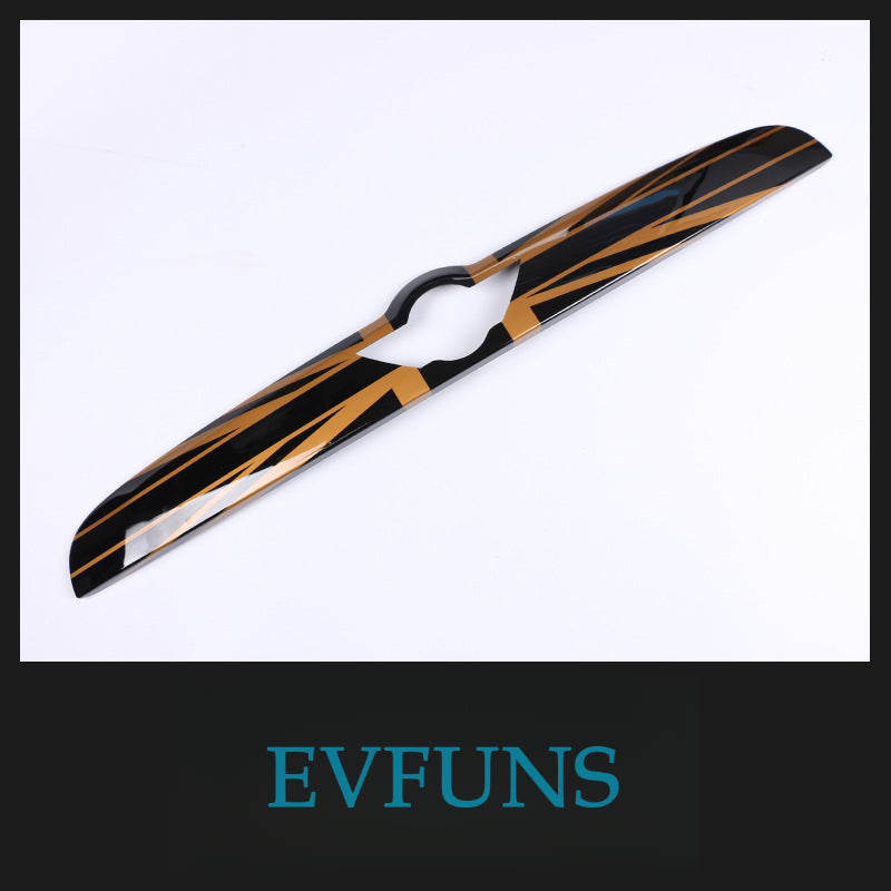 MINI F60 Rear Trunk Switch Strip Protective Cover – Tailgate Trim Decoration F60 Black Gold Rice Flag Evfuns