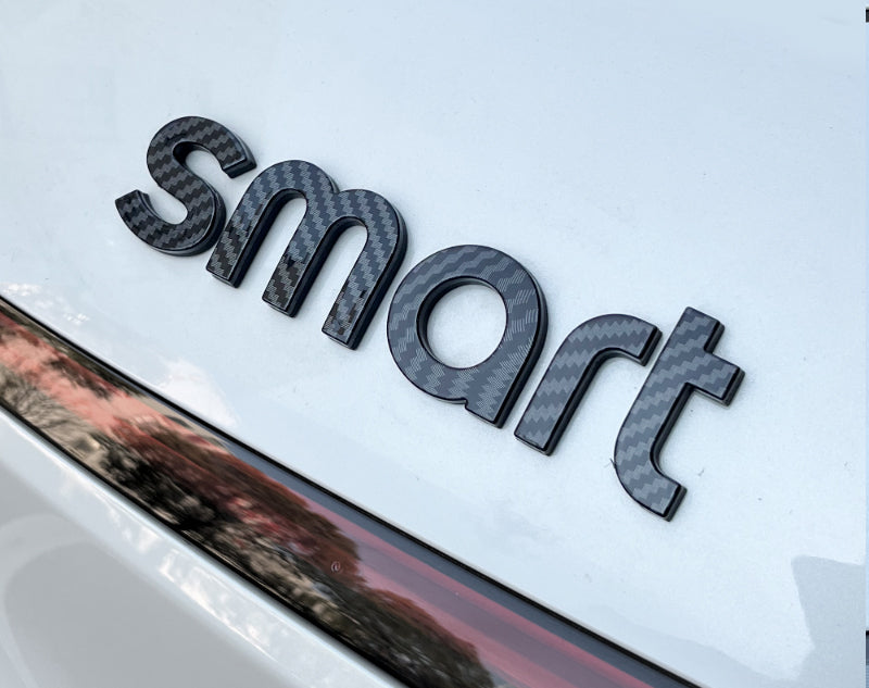 SMART Car Hood Letter Emblem & Badge Sticker – # 3/ # 1 / # 5Custom Body Decal Smart Tail Box Letter Sticker [Carbon
