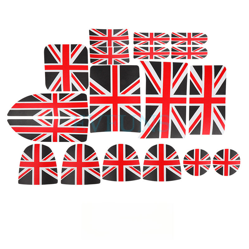 MINI JCW / Countryman U25 Leather Anti-Slip Cup Holder & Door Slot Mats [Black Rice] 18-piece Set / Suitable for U25