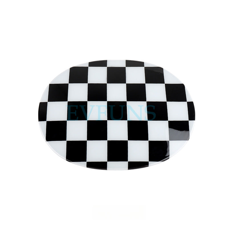 MINI Electric U25/J05/J01 Charging Port Cover Trim – EV Styling Upgrade [Black and White Grid] J01 Exclusive Evfuns