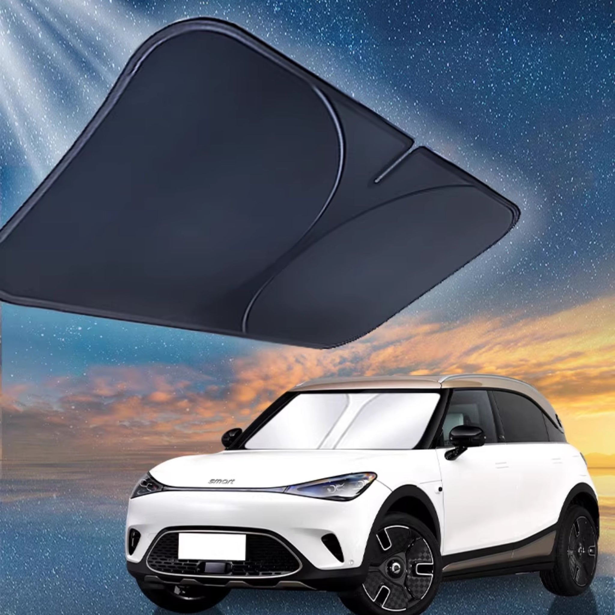 Smart # 1 Windshield Sunshade Umbrella | Custom Fit Sun Block Cover smart#1 [Sun Visor] Storage Bag / Smart#1 2025-2025