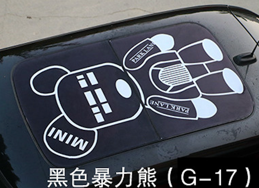 MINI Cooper Roof Sunroof Decal – Union Jack Perforated Roof Sticker for Countryman & More G17 Black Evil Violent Bear
