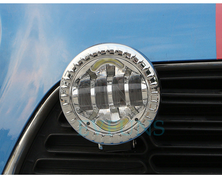 MINI Cooper F55/F56/F60 R LED Daytime Running Lights Electroplated Silver Back Silver Ring [Pair] Evfuns