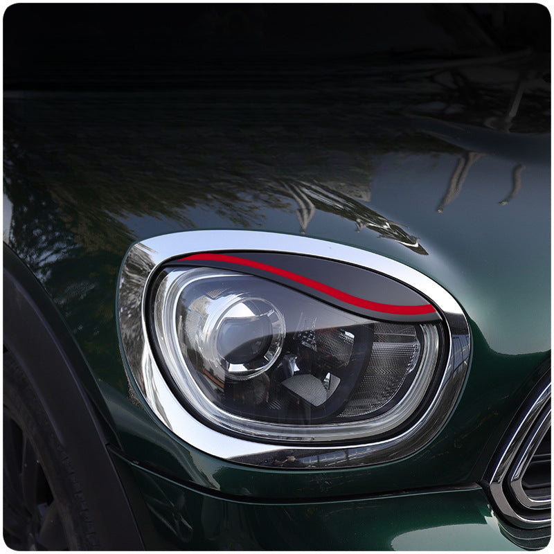 MINI F60 Headlight Eyelid Decoration Kit – Blacked-Out Double Eyelid Style Evfuns