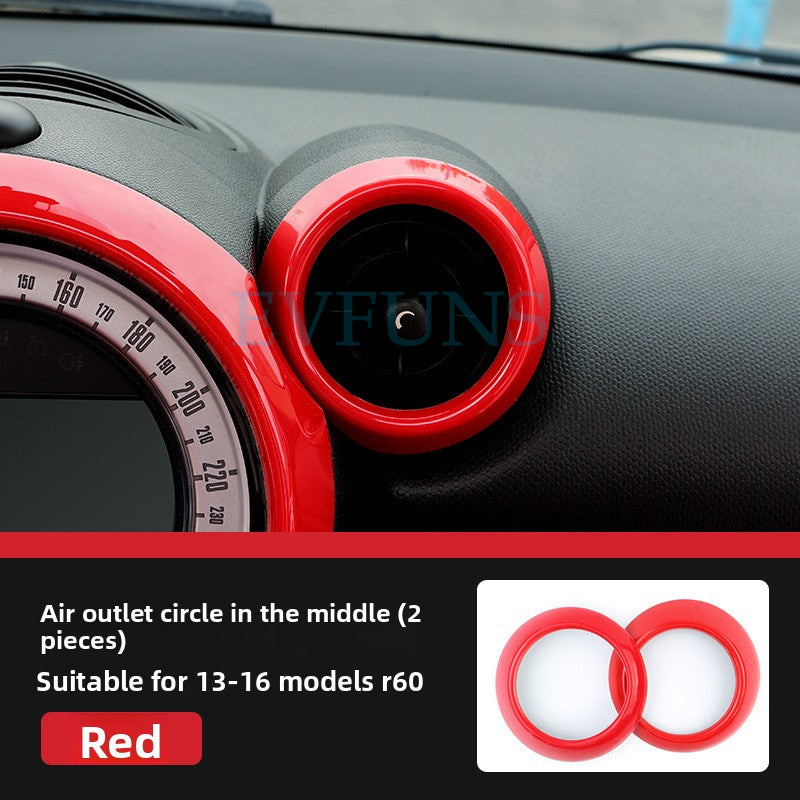 MINI Cooper Countryman R60 Dashboard Trim Cover – Interior Decoration Shell Middle Air Outlet Ring (2 Red Models) Evfuns