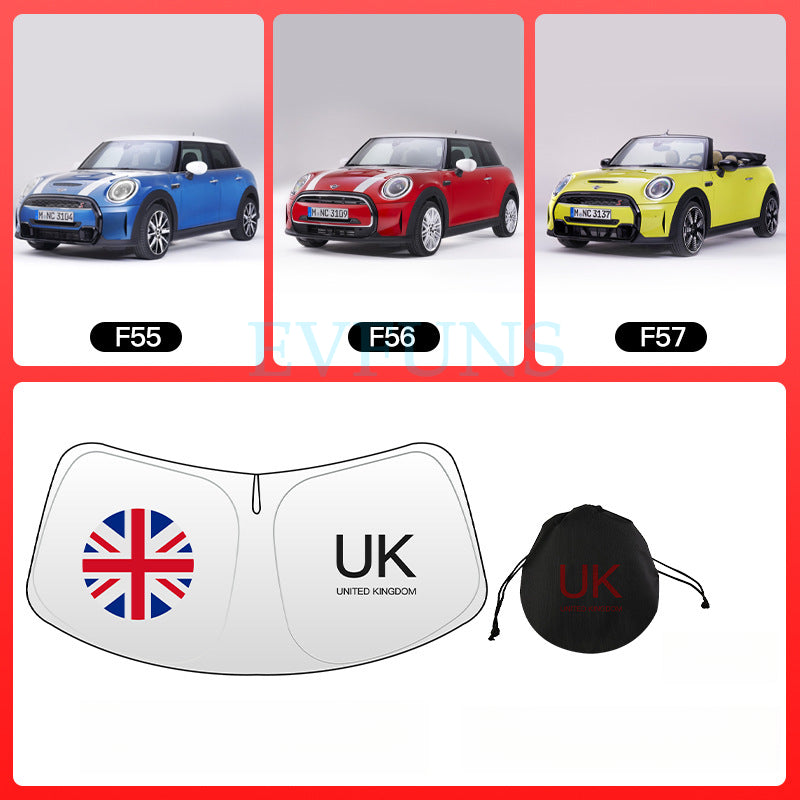 MINI Cooper / Aceman Windshield Sunshade Umbrella – Custom Fit Heat & UV Protection F55/56/57 [Redmi]--comes