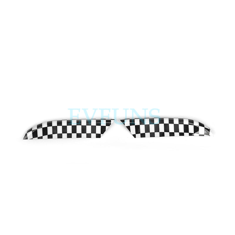 MINI Countryman F60 Fog Light Trim Cover Fog Light Trim Strip Black and White Grid Style (Two-Piece Set) Evfuns