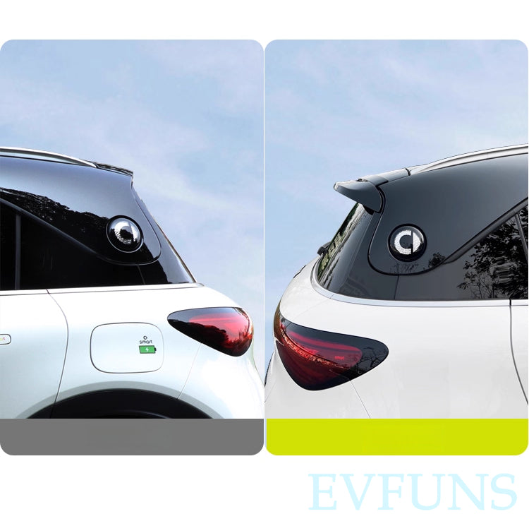 Smart # 1 Sport Roof Spoiler | No-Drill Custom Fit Wing Smart#1 Special Brabus Style Tail Wing [Piano Black] / Smart #