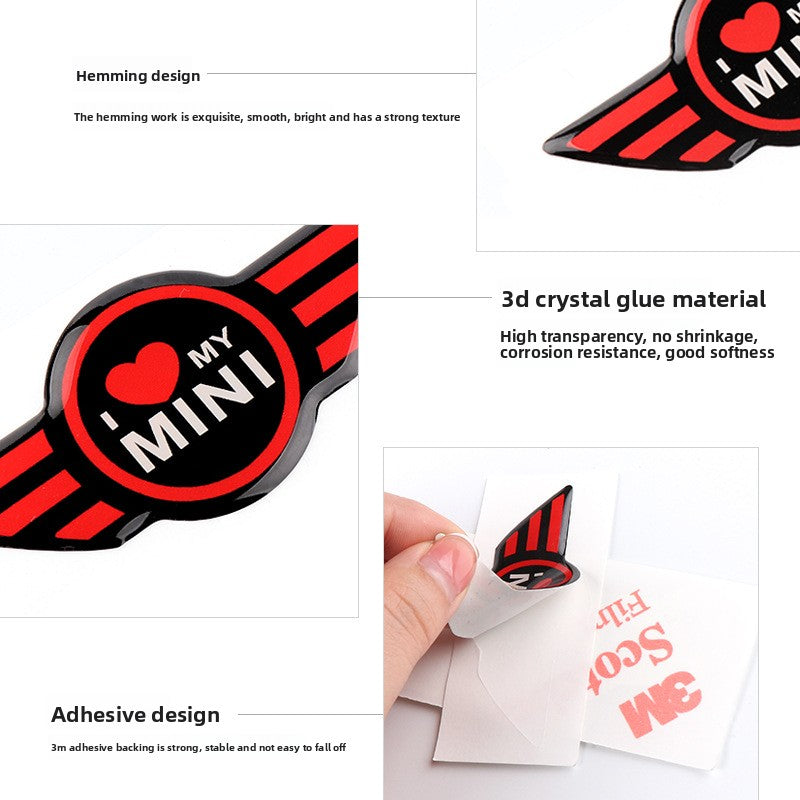 MINI Cooper Steering Wheel Logo Sticker – Scratch Cover & Styling Decal Evfuns