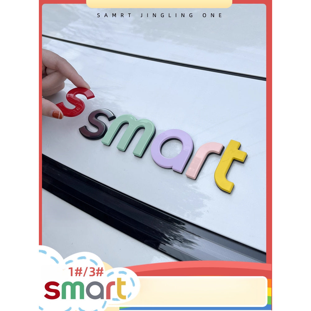 SMART Car Hood Letter Emblem & Badge Sticker – # 3/ # 1 / # 5Custom Body Decal Evfuns